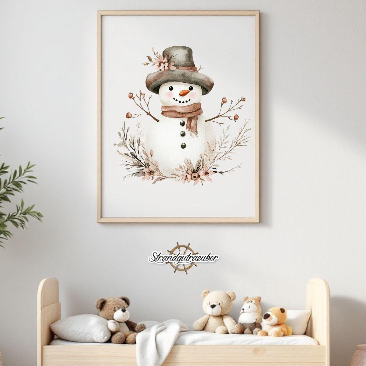 Buegelbild Vintage Schneemann